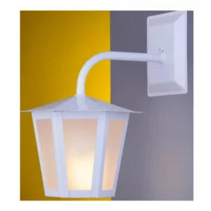 Arandela Colonial Sextavada Pequena 1E27 - Branco