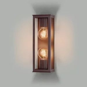 Arandela Bolt Quadrado com Vidro Transp 2E27 - Preto