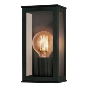 Arandela Bolt Quadrado com Vidro Transp 1E27 - Preto