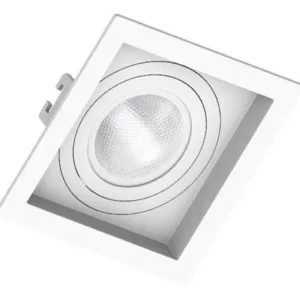 Spot Embutido Abs Quadr Recuado Branco 1 Par20