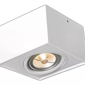 Spot Sobrepor Quadrado Branco 1 Lamp Ar111
