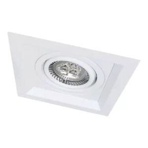 Spot Embutido Alum Quadr Recuado Preto 1 Dicroica