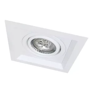 Spot Embutido Alum Quadr Recuado Branco 1 Par20