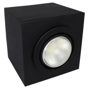 Spot Sobrepor Quadrado Preto 1 Lamp Par20