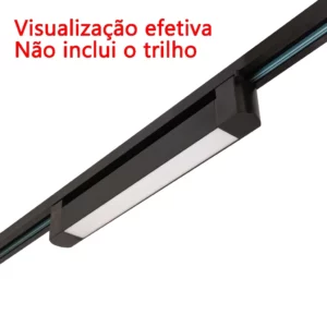 Luminaria Difusa Para Trilho Preta 30w 6000k