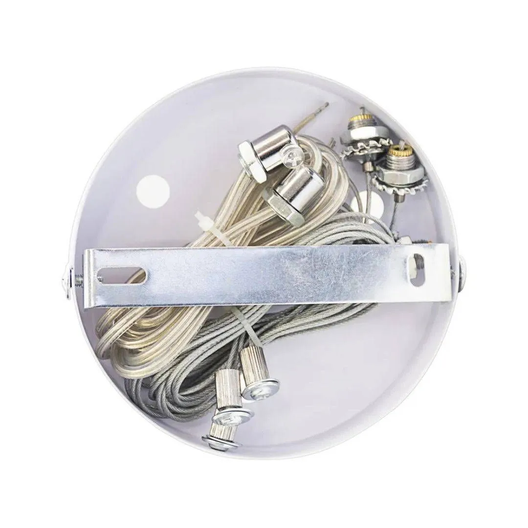 Kit Pendente Para Plafon Redondo Branco - Imagem 2