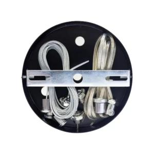 Kit Pendente Para Plafon Redondo Preto