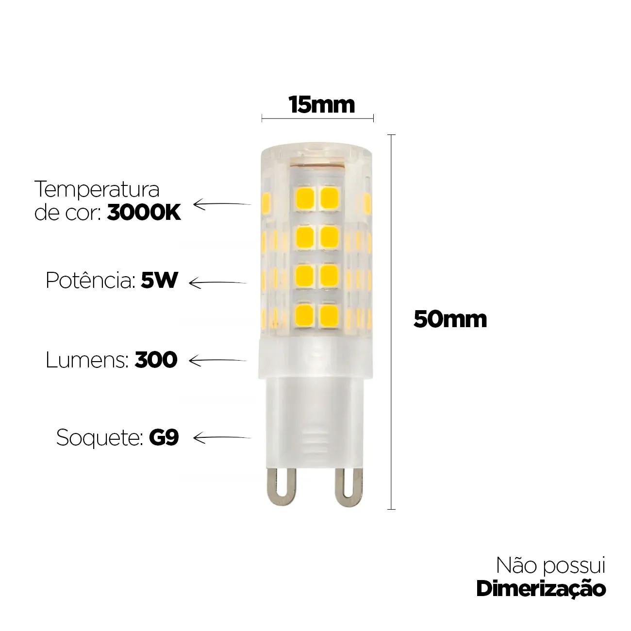 Lampada Halopin G9 5w 3000k - Imagem 3