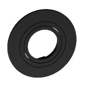 Spot Embutido Abs Redondo Face Plana Preto Dicroica