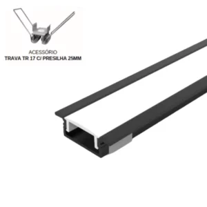 Perfil De Embutir Branco 2,5 X 0,7cm - 2m