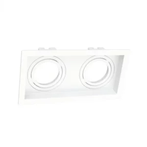 Spot Embutido Abs Retangular Recuado Branco 2 Lamp Ar70