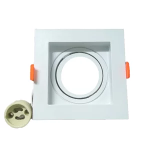 Spot Embutido Abs Quadr Recuado Branco 1 Dicroica