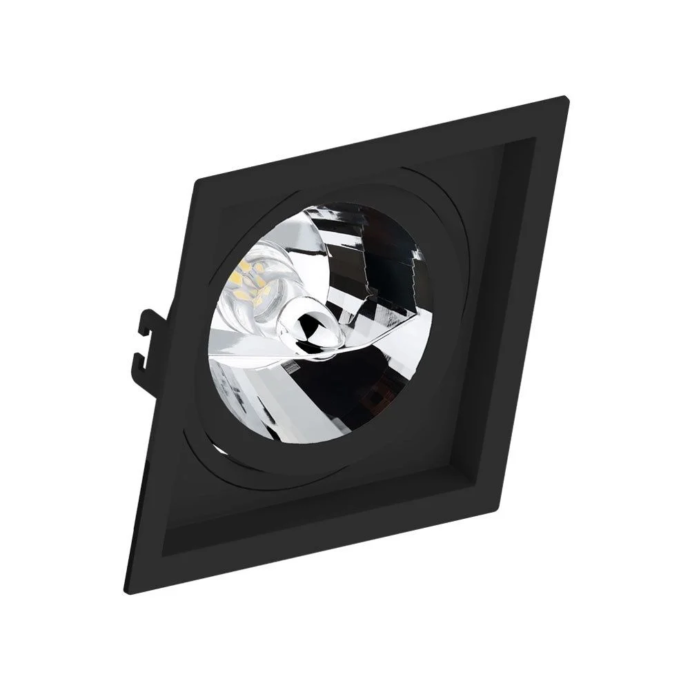 Spot Embutido Abs Quadr Recuado Preto 1 Ar111