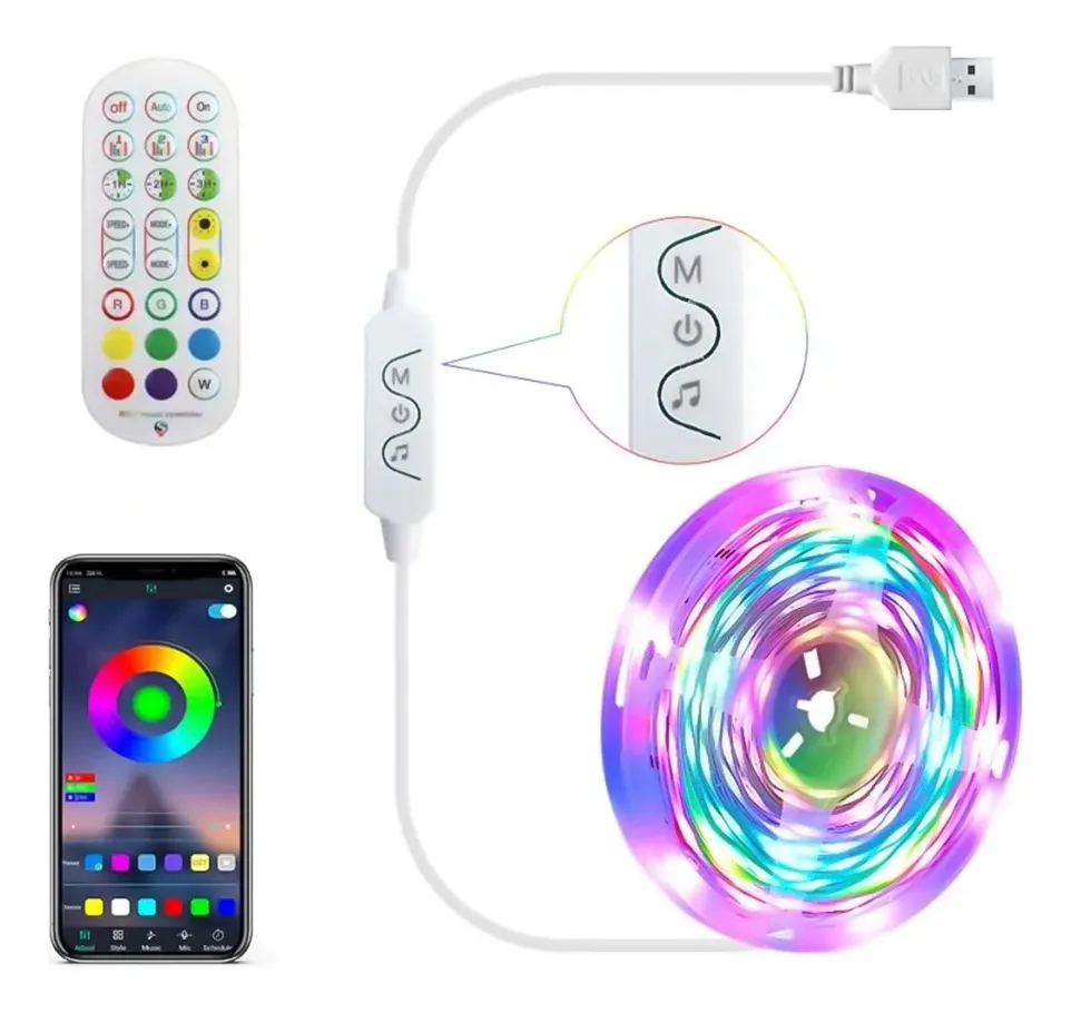 Fita Rgb Sinfonia Sequencial 8w/M Com Controle