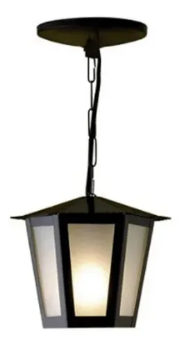 Pendente Colonial Sextavado Pequeno – Preto - Imagem 3