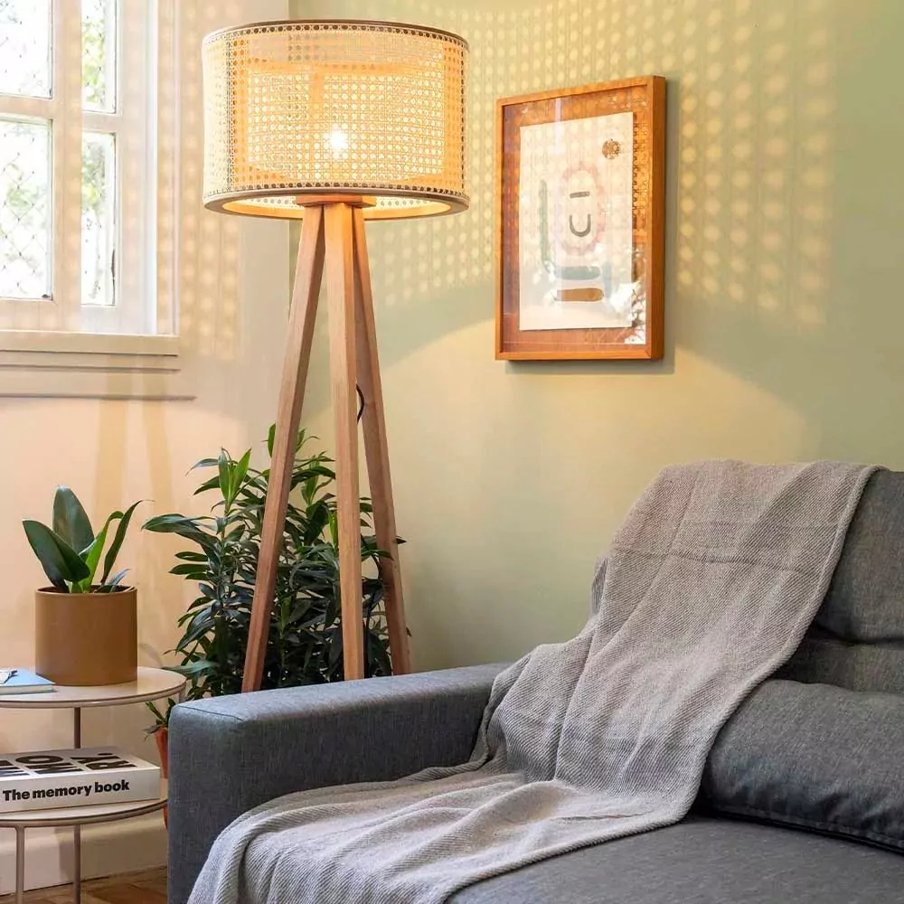 Luminária Pendente Palha Natural Fibra Rattan - Imagem 2