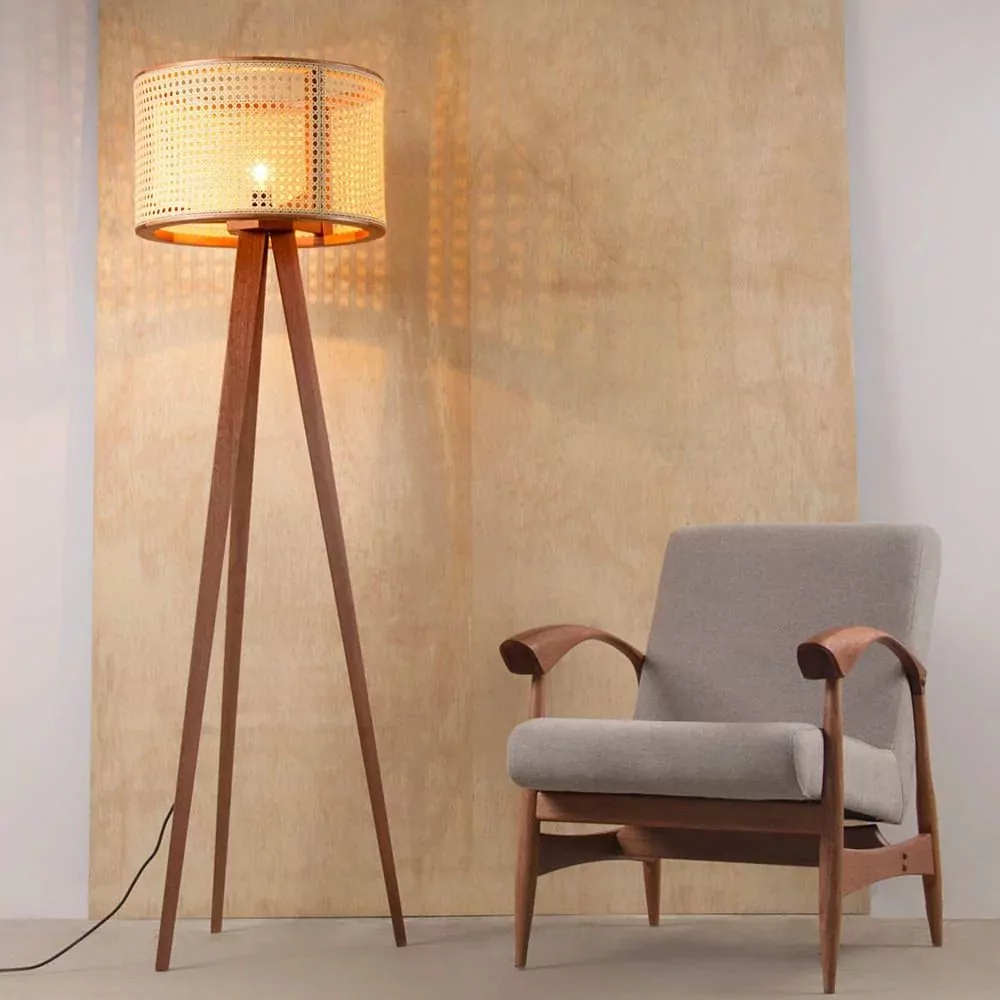 Luminária Pendente Palha Natural Fibra Rattan - Imagem 4