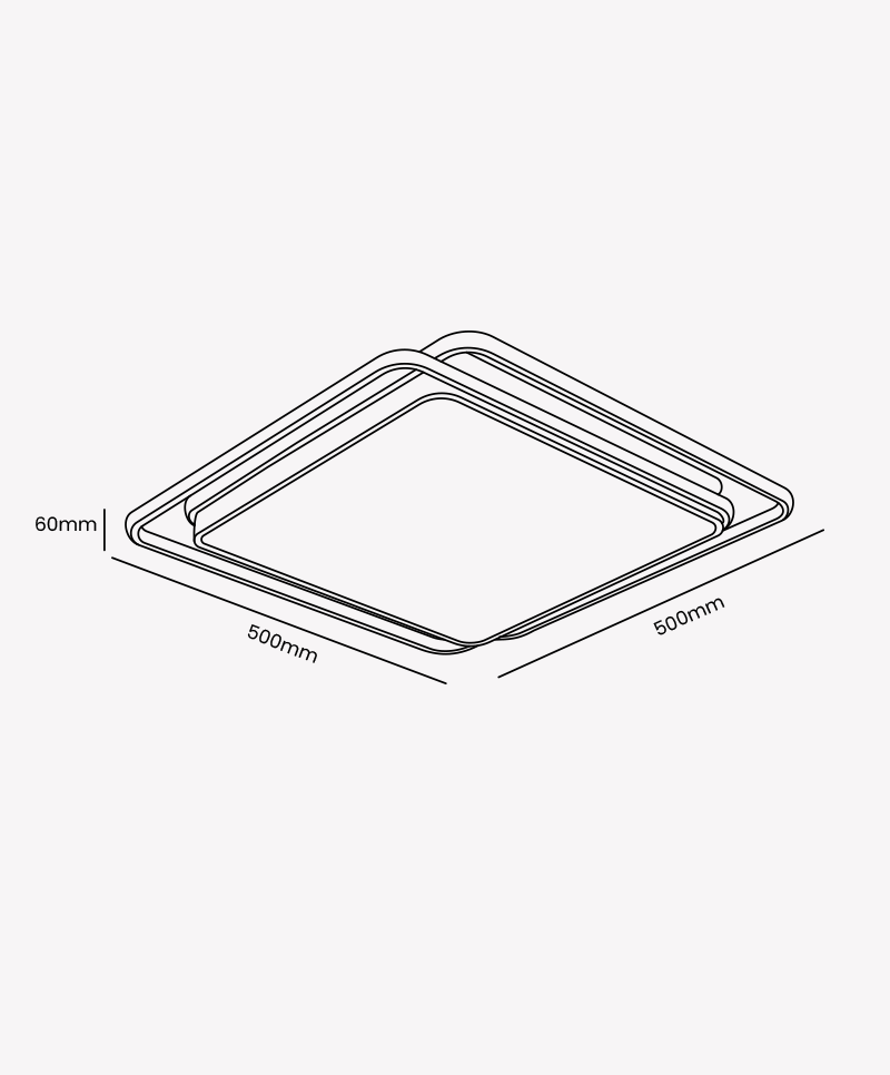 Plafon Quadrado Hoop Preto - Imagem 3