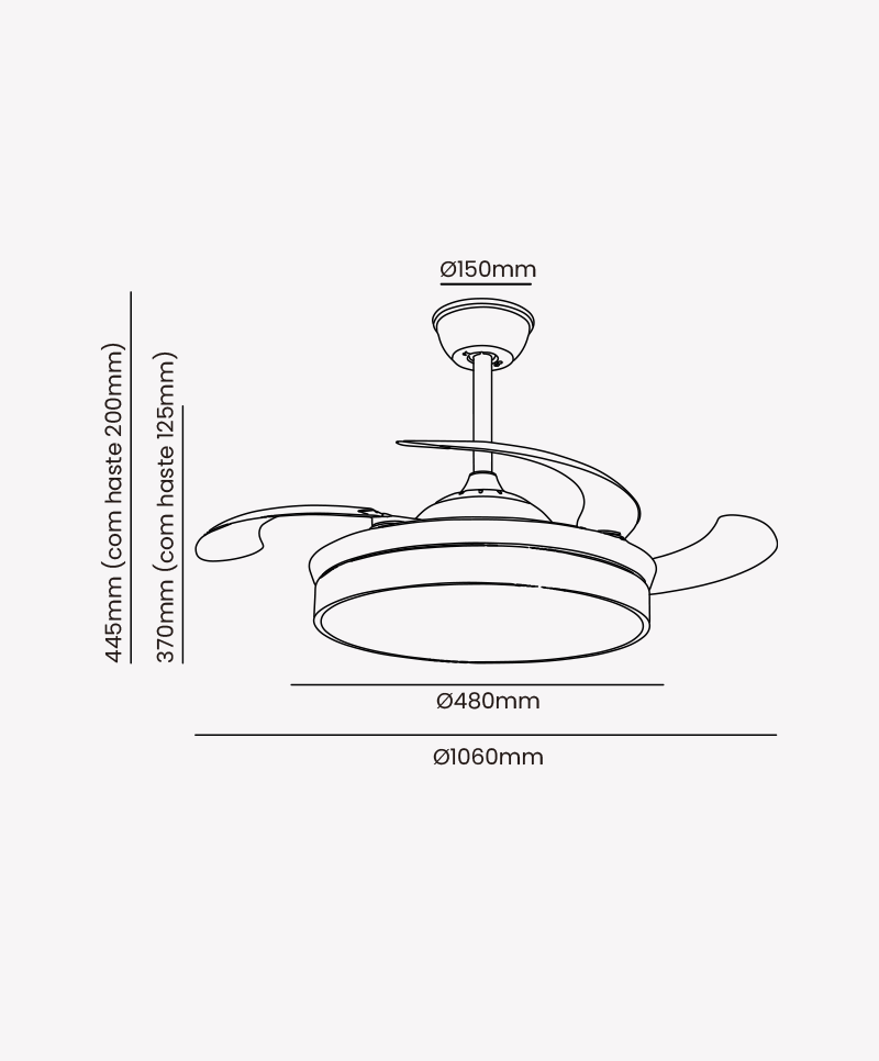 Ventilador Air Basic Preto Multicor - Imagem 2