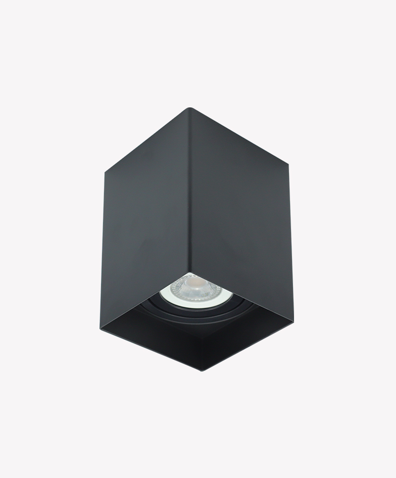 Spot Sobrepor Quadrado Preto 1 Lamp Par20