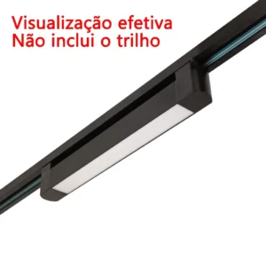 Luminaria Difusa Para Trilho Preta 10w 4000k