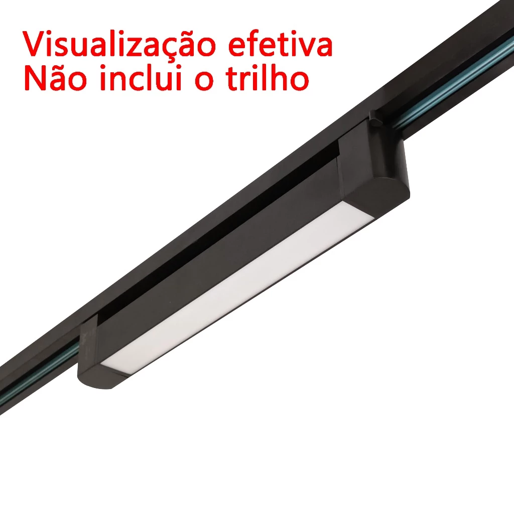 Luminaria Difusa Para Trilho Preta 10w 4000k