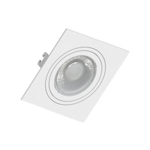 Spot Embutido Abs Quadr Face Plana Branco 1 Par20