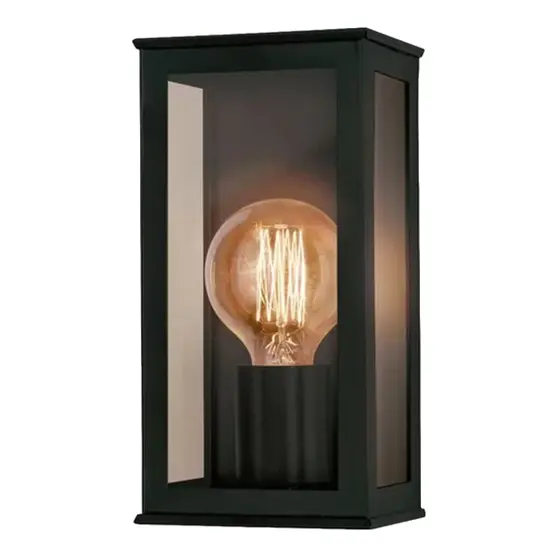 Arandela Bolt Quadrado com Vidro Transp 1E27 – Preto