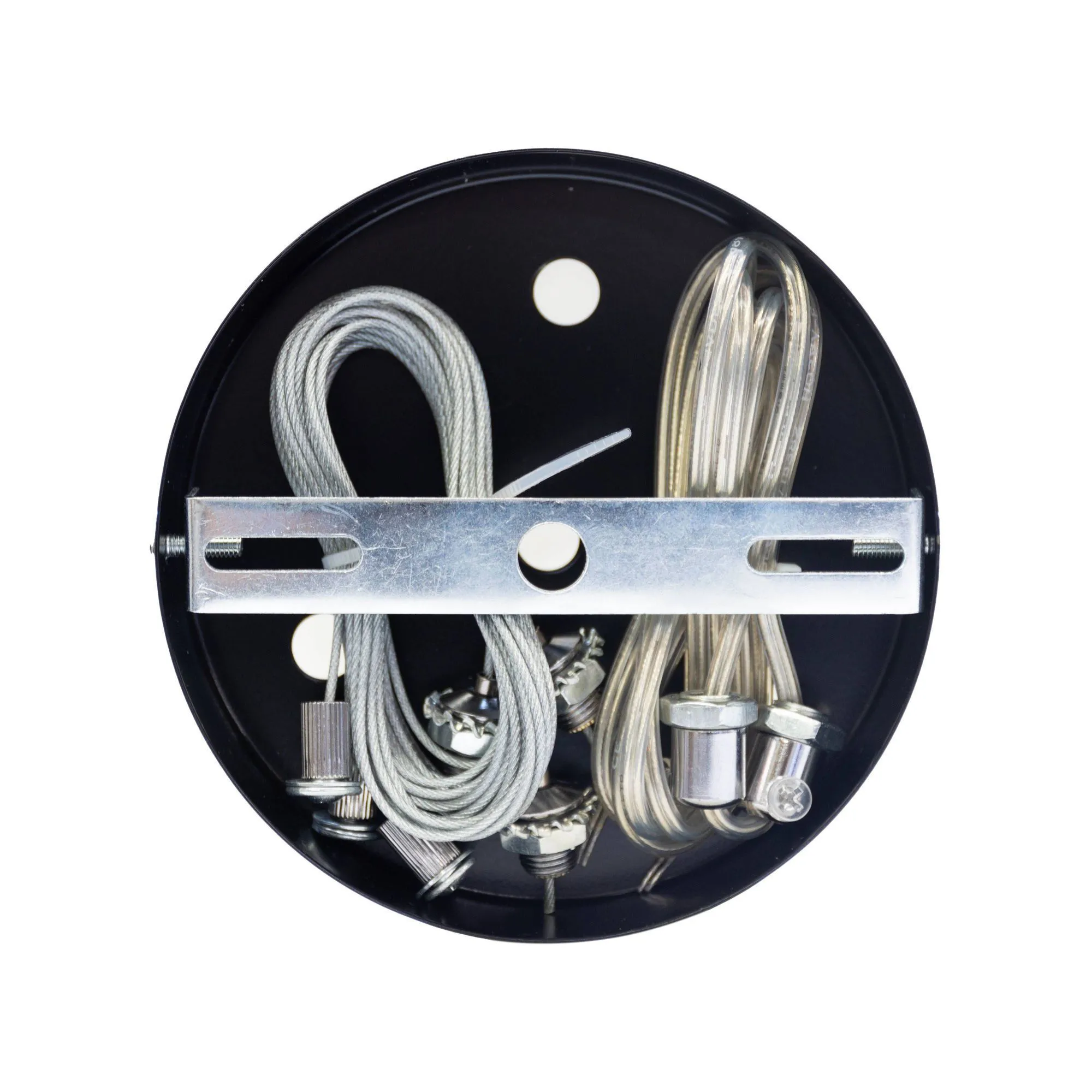 Kit Pendente Para Plafon Redondo Preto