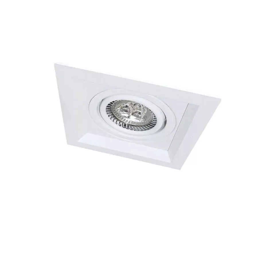 Spot Embutido Alum Quadr Recuado Branco 1 Dicroica - Imagem 2