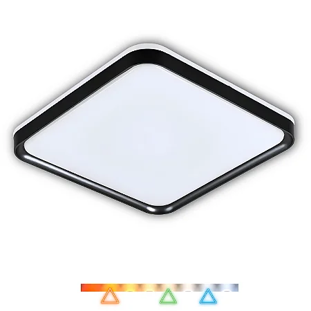 Plafon Quadrado Toronto Preto 24w Multicor - Imagem 2