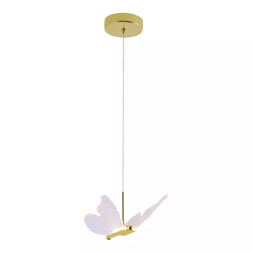 Pendente Mini Borboleta Dourada 8w - Imagem 2