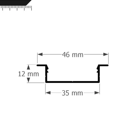 Perfil De Emb Preto 4,7 X 1,1cm – 3m - Imagem 3
