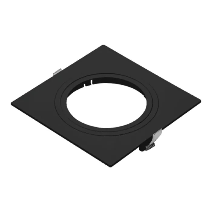 Spot Embutido Abs Quadr Face Plana Preto 1 Dicroica - Imagem 2
