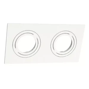 Spot Embutido Abs Retangular Face Plana Branco 2 Lamp Ar70