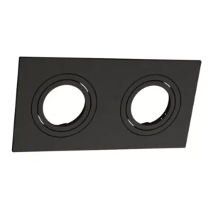 Spot Embutido Abs Retangular Recuado Preto 2 Lamp Dicr