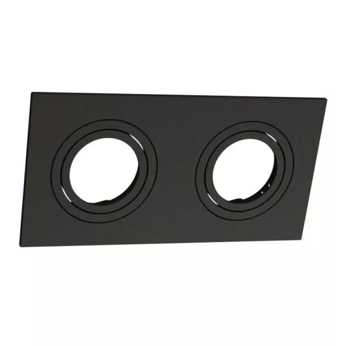 Spot Embutido Abs Retangular Recuado Preto 2 Lamp Dicr - Imagem 2