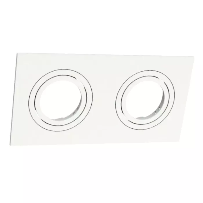 Spot Embutido Abs Retangular Face Plana Branco 2 Lamp Par20 - Imagem 2