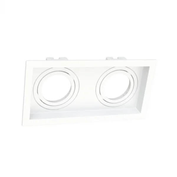 Spot Embutido Abs Retangular Recuado Branco 2 Lamp Ar70 - Imagem 2
