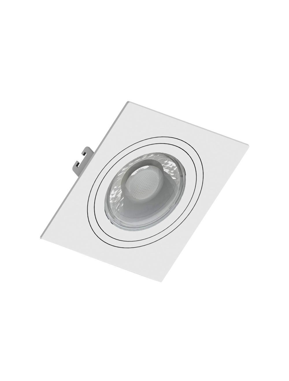 Spot Embutido Abs Quadr Face Plana Branco 1 Dicroica - Imagem 3