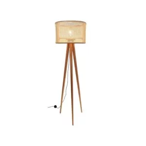 luminaria pendente palha natural fibra rattan